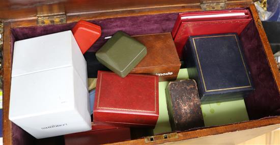A quantity of assorted watch boxes etc.